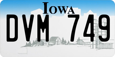 IA license plate DVM749