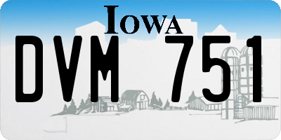 IA license plate DVM751
