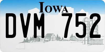 IA license plate DVM752