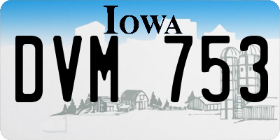 IA license plate DVM753