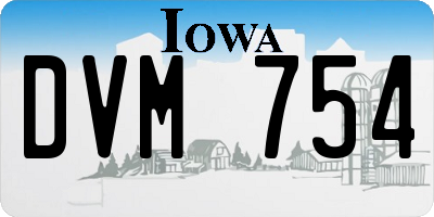 IA license plate DVM754