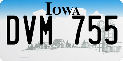 IA license plate DVM755