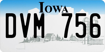 IA license plate DVM756