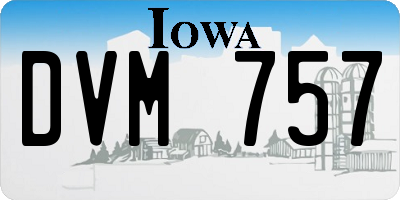 IA license plate DVM757