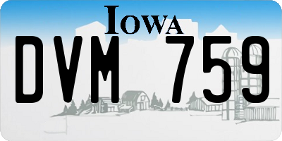 IA license plate DVM759