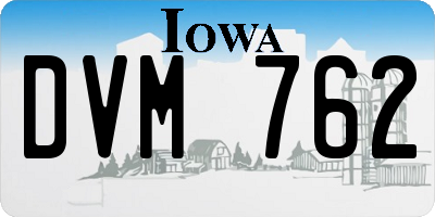 IA license plate DVM762