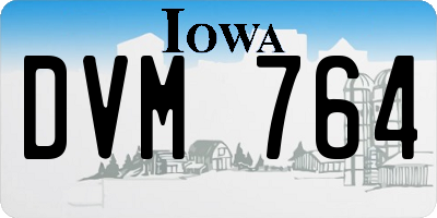 IA license plate DVM764