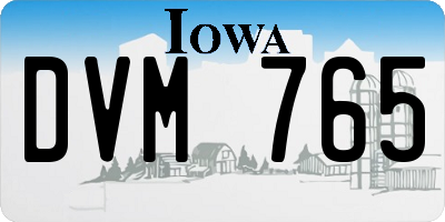 IA license plate DVM765