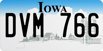 IA license plate DVM766