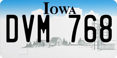 IA license plate DVM768