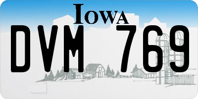 IA license plate DVM769