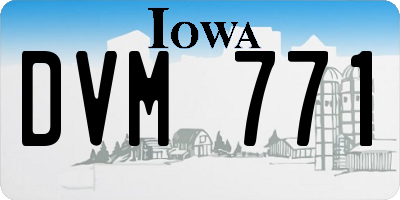 IA license plate DVM771