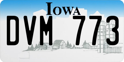 IA license plate DVM773