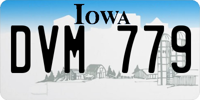 IA license plate DVM779