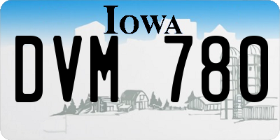 IA license plate DVM780