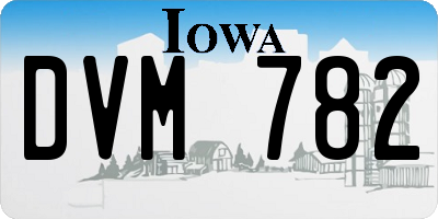 IA license plate DVM782