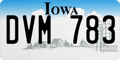 IA license plate DVM783