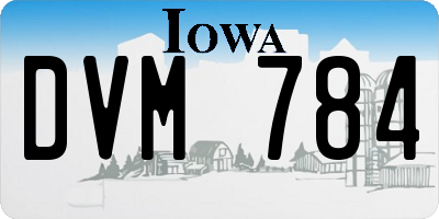 IA license plate DVM784