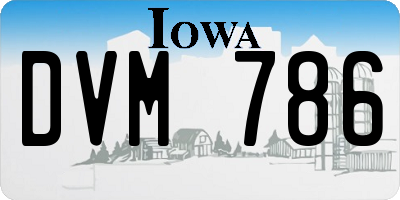 IA license plate DVM786