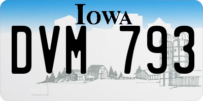 IA license plate DVM793