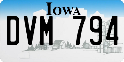IA license plate DVM794