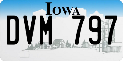 IA license plate DVM797