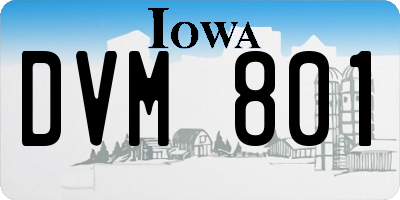 IA license plate DVM801