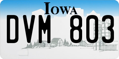 IA license plate DVM803