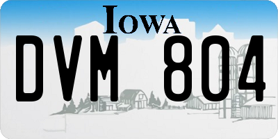 IA license plate DVM804