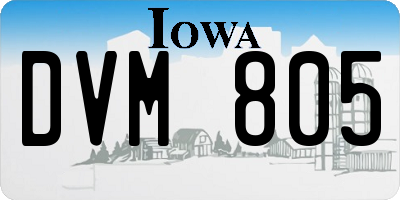 IA license plate DVM805