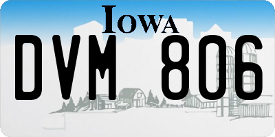 IA license plate DVM806