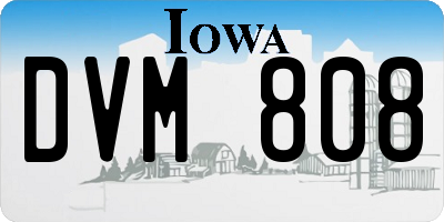 IA license plate DVM808