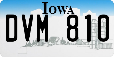 IA license plate DVM810