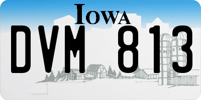 IA license plate DVM813