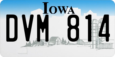 IA license plate DVM814
