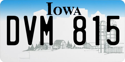 IA license plate DVM815