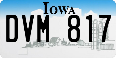 IA license plate DVM817