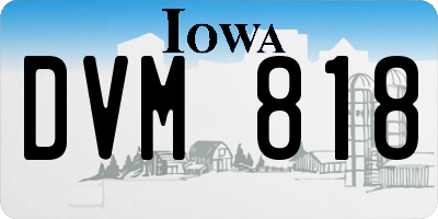 IA license plate DVM818