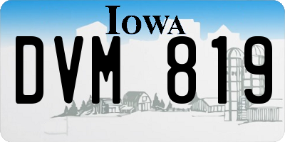 IA license plate DVM819