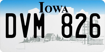 IA license plate DVM826