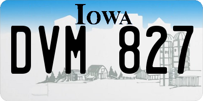 IA license plate DVM827