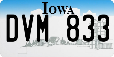 IA license plate DVM833