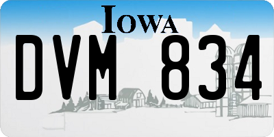IA license plate DVM834
