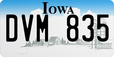 IA license plate DVM835