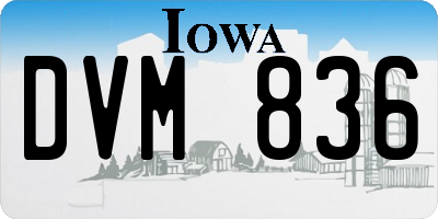 IA license plate DVM836