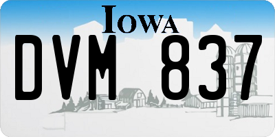 IA license plate DVM837