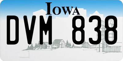 IA license plate DVM838