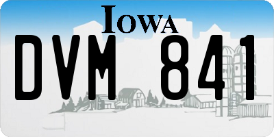 IA license plate DVM841