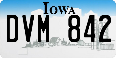 IA license plate DVM842