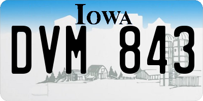 IA license plate DVM843